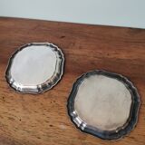 Set of 2 vintage Alpadur silver metal plates