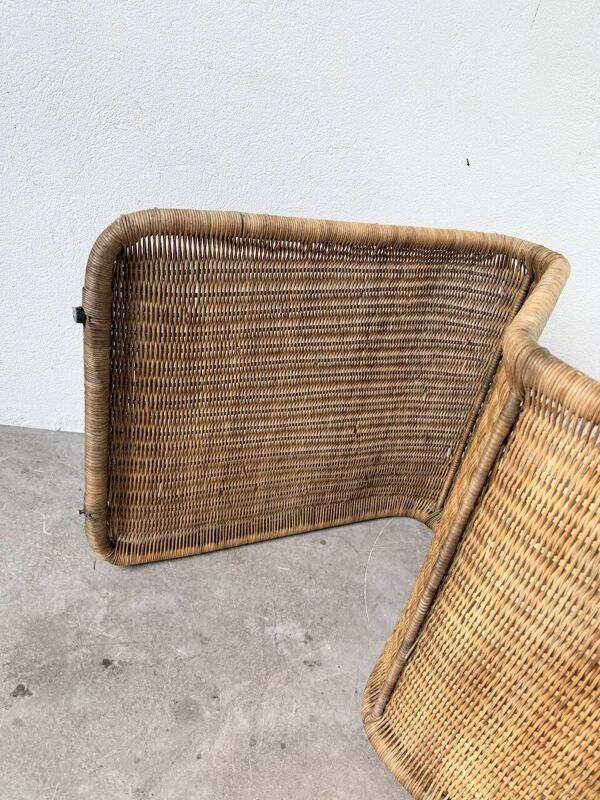 Fauteuil, chauffeuse en osier tressé Hestra par Ikea 1982