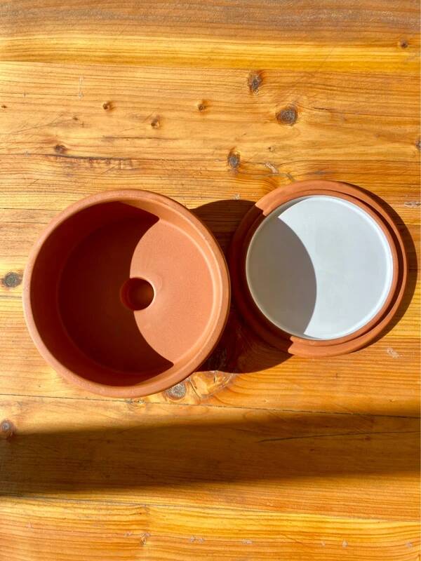 Terracotta butter dish