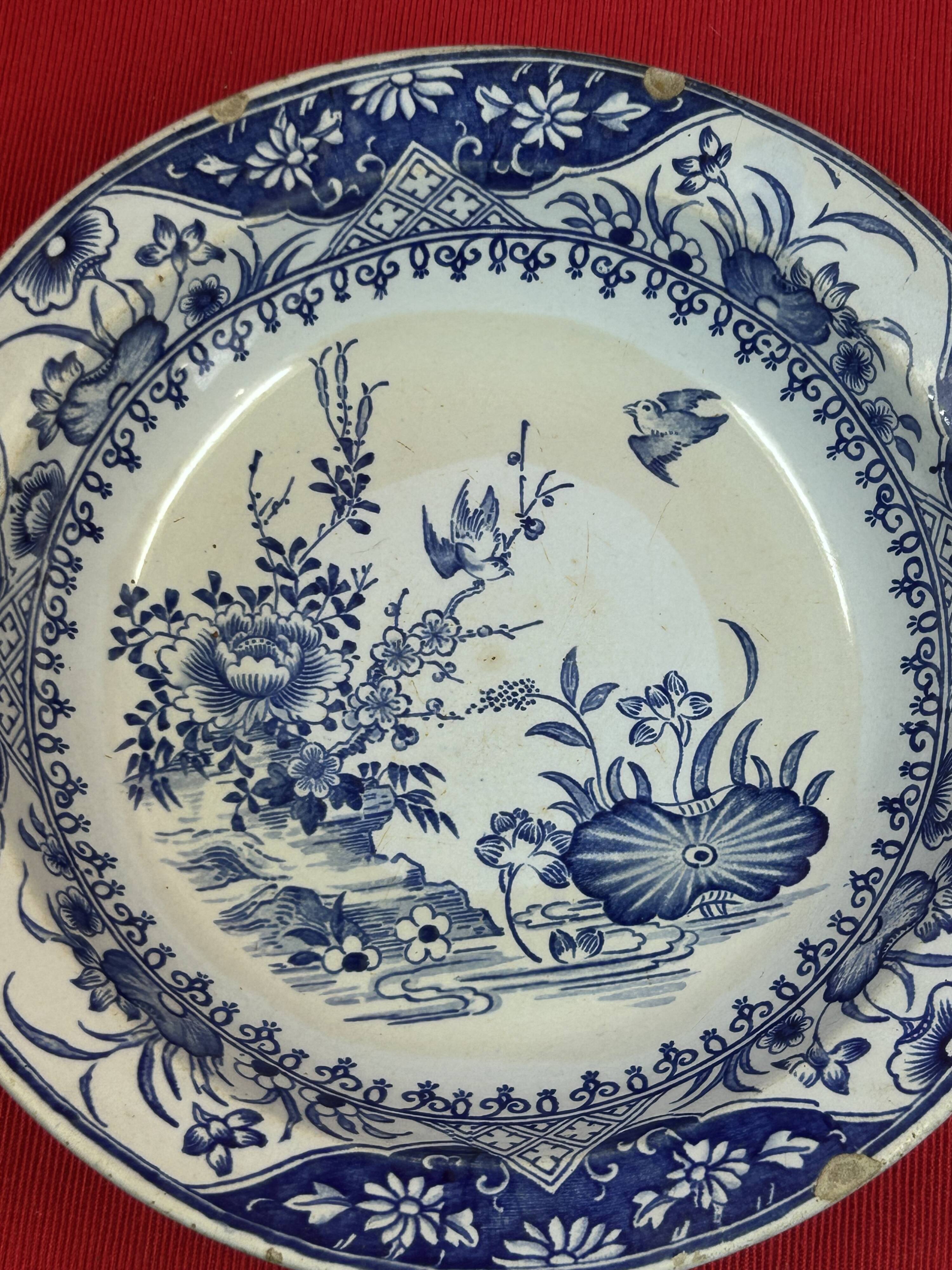 Shallow dish Creil and Montereau, Yedo, ideogram XIX century - 24.5 cm