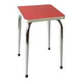 Stool in pinkish red formica