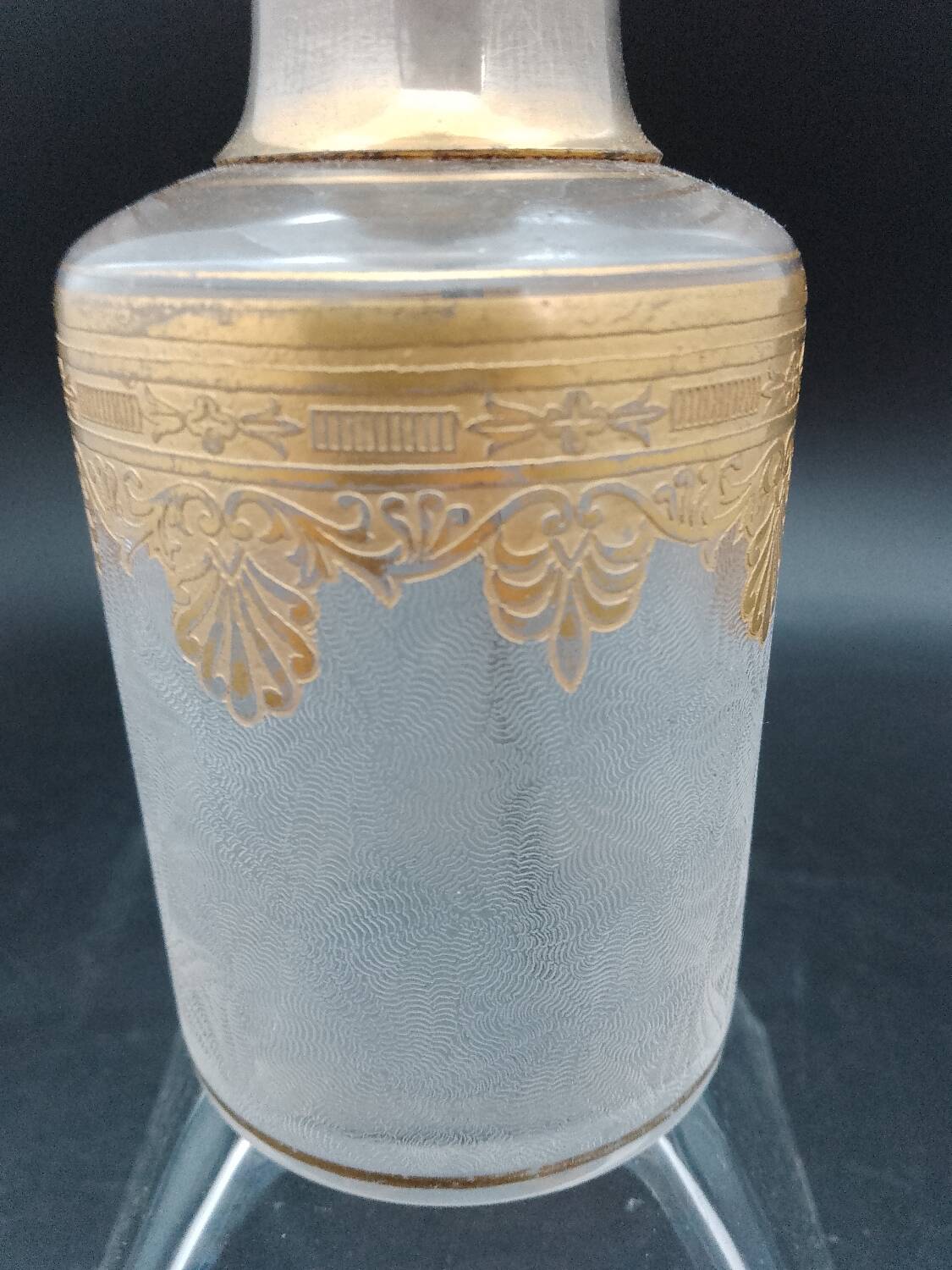 Saint louis baccarat spray in frosted crystal and gilding perfume bottle 1900