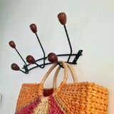 Wooden wrought iron hooks