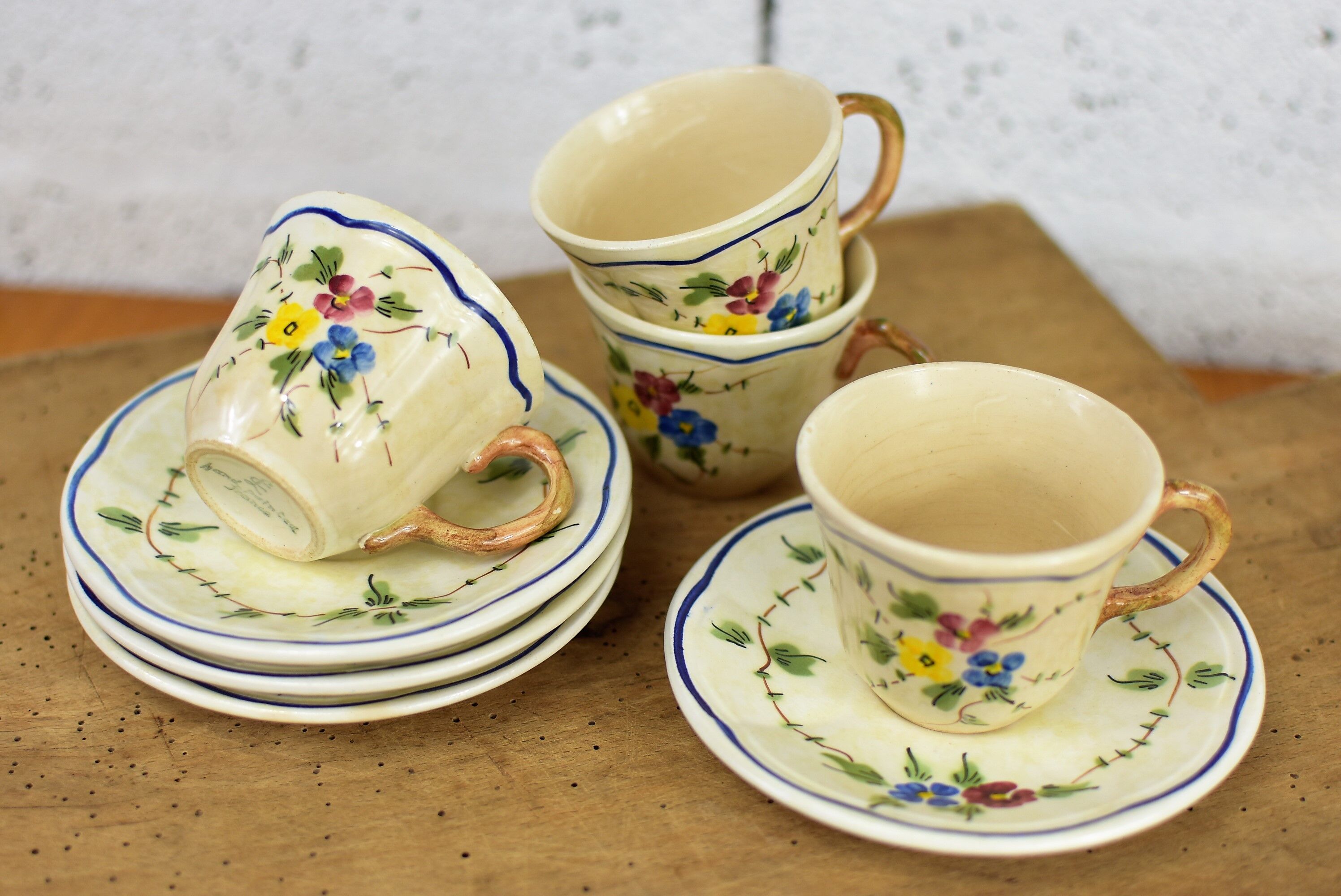 set of 4 coffee cup "longhamp Limoge"