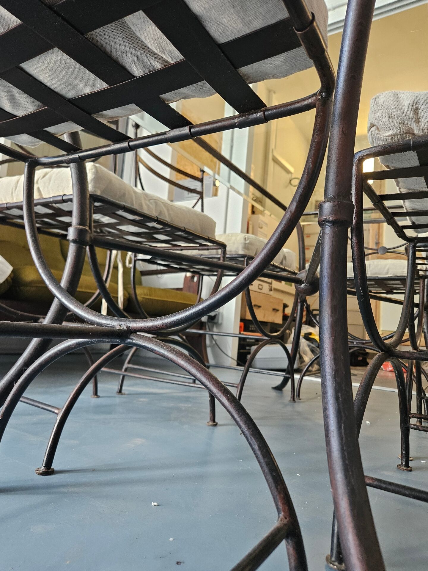 Table jardin et chaises fer forgé