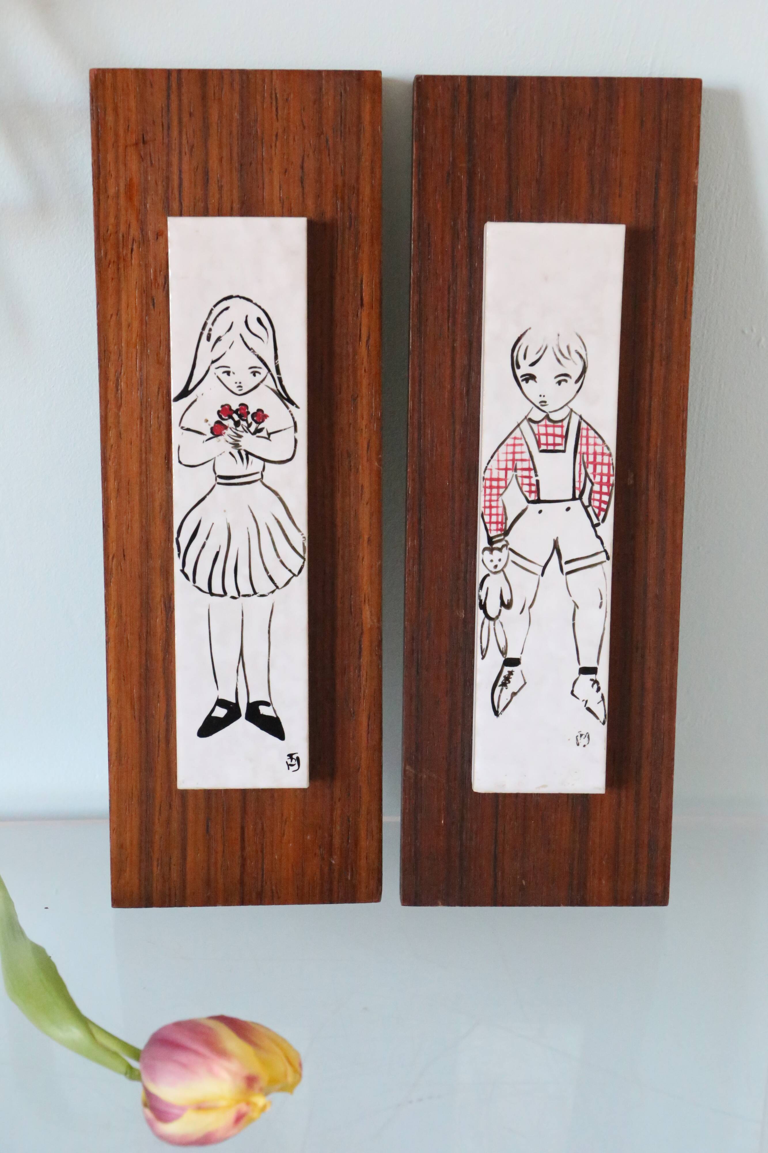 Ceramic wall paintings, vintage, vintage wall decoration