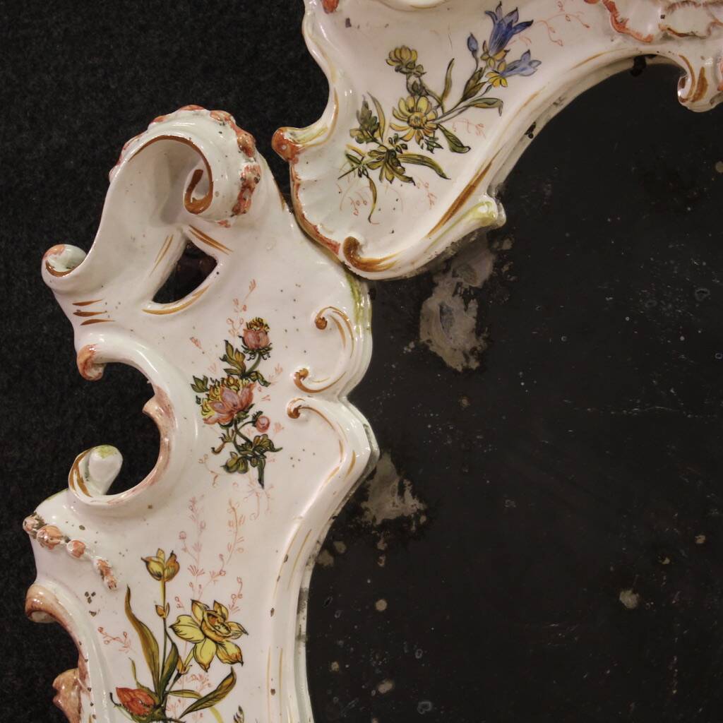 Grand miroir en céramique du XXe siècle