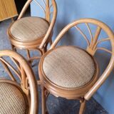 4 high bar stools in rattan vintage ep 1980