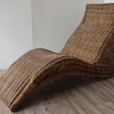 Vintage chaise longue "Karlskrona" in rattan by Carl Öjerstam, 1990
