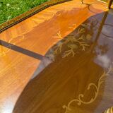 60s marquetry rolling bar trolley