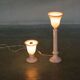 1970s bohemian natural stone table lamp, vintage mood lamp