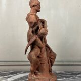 The sculpture, original terracotta signed and dedicated, Charles Van Oemberg.