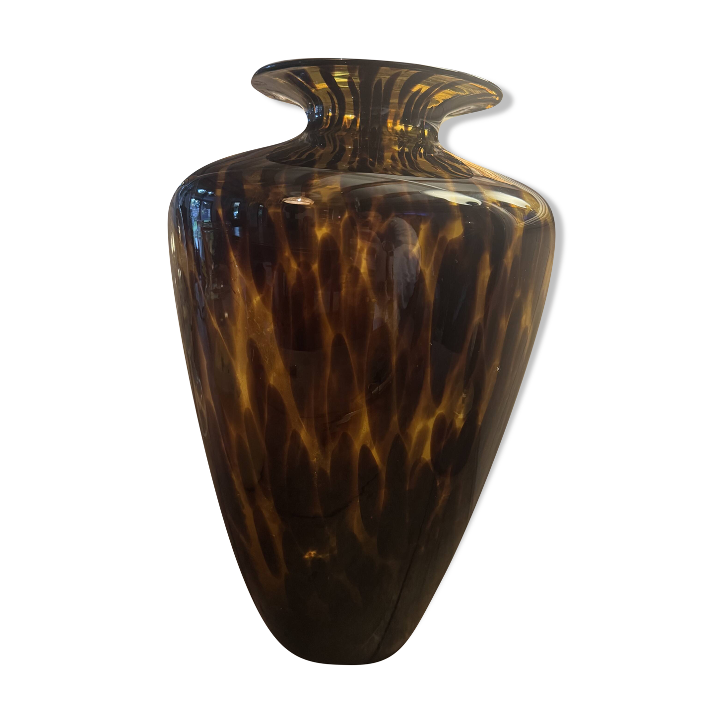 Large Murano vase in tortoiseshell style