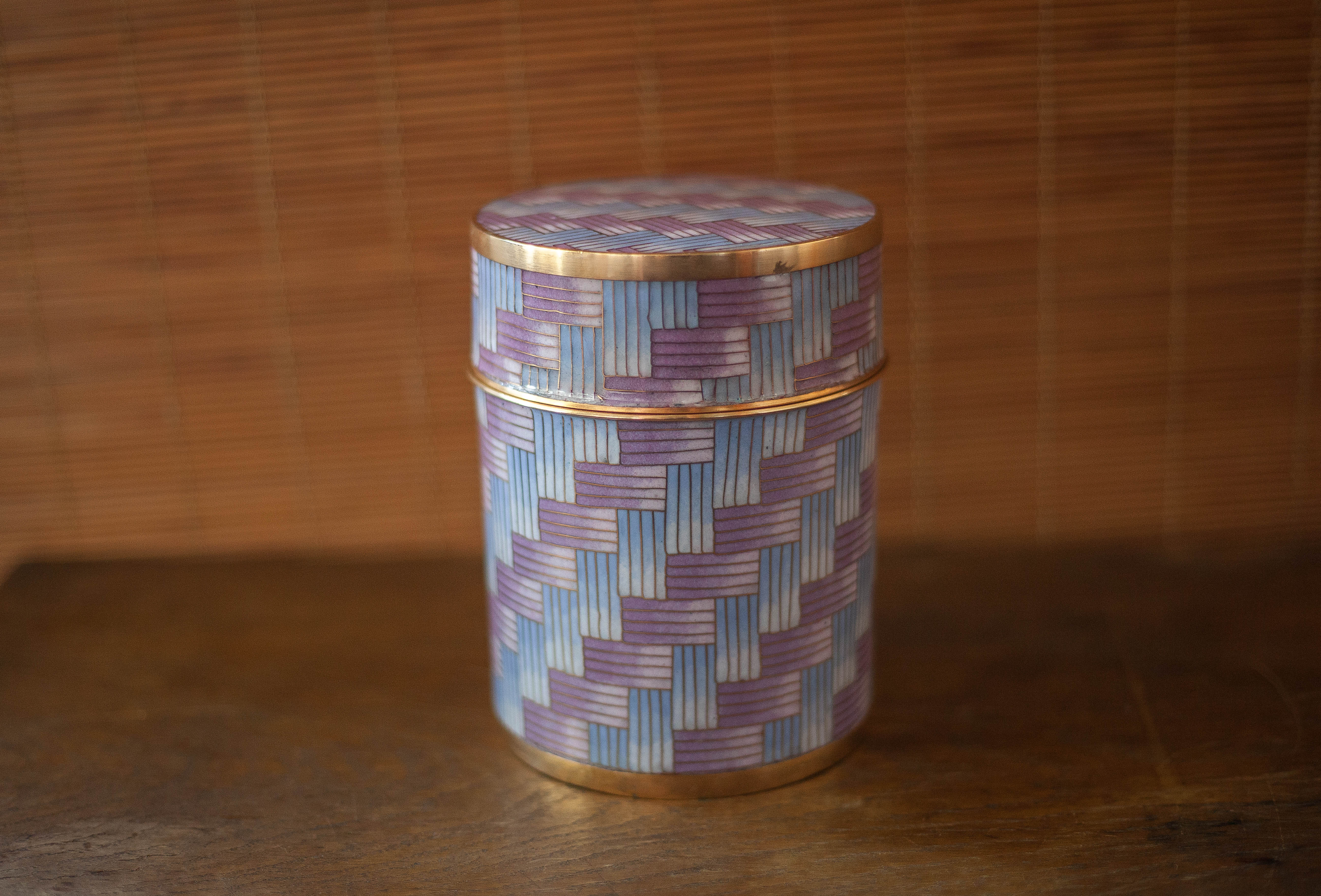 Fabienne jouvin enamelled box, cloisonné round box, enamelled pot, tea pot, interior decoration