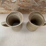 Antique pitcher old stoneware beige vintage