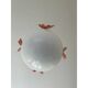 Italian Murano Style Glass Opalino Pendant With Red Butterfly