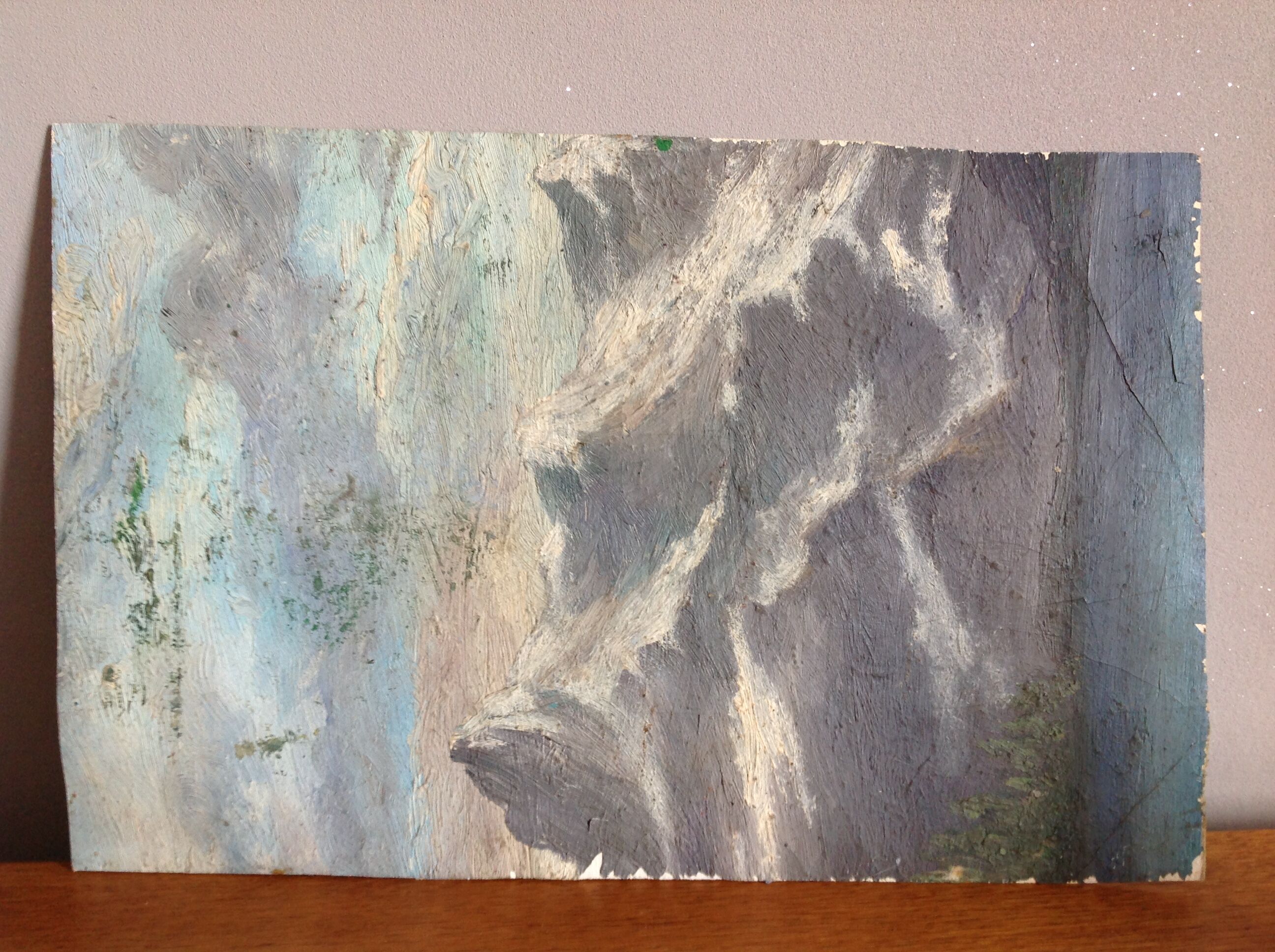 Oil painting of seaside landscape