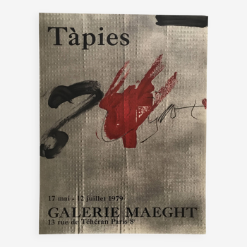 Antoni tapies, galerie maeght, 1979. affiche originale en lithographie