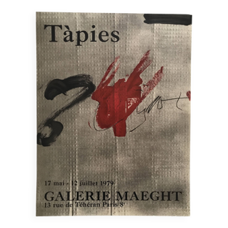 Antoni tapies, galerie maeght, 1979. affiche originale en lithographie