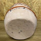 Ancient Berber flower holder, painted terracotta, vintage ethnic vase.