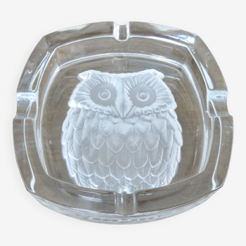 Cendrier "hibou" cristal d'Arques années 60 70