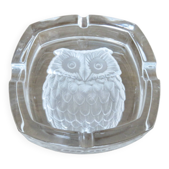 Cendrier "hibou" cristal d'Arques années 60 70