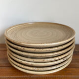 7 dessert plates in stoneware