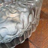 Cast glass ceiling lamp with relief