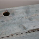 Old box desk, blue lasure