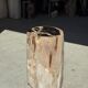 Petrified wood side table, black heart, beige bark, H35 D22 - 3330