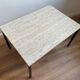Table italienne en laiton travertin et acier ou table basse, années 1960
