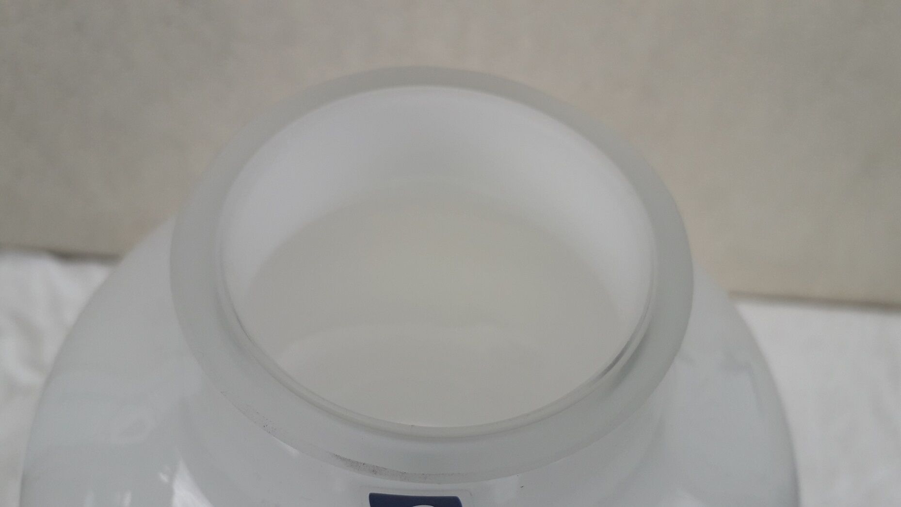 White glass vase