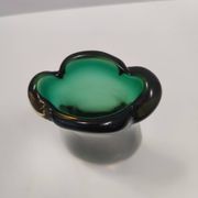 Green and Yellow Sommerso Murano Glass Vase attr. to Flavio Poli, Italy