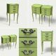 Pair of khaki bedside tables in Louis XV style