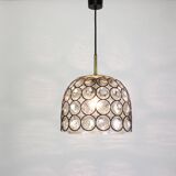 Iron and clear glass pendant from Limburg, Germany, 1960s.