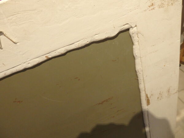 Miroir vintage année 70/80 décoratif plâtre décors de fruits