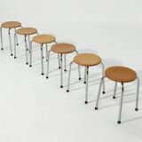 6 x Tabouret industriel design hollandais années 1960