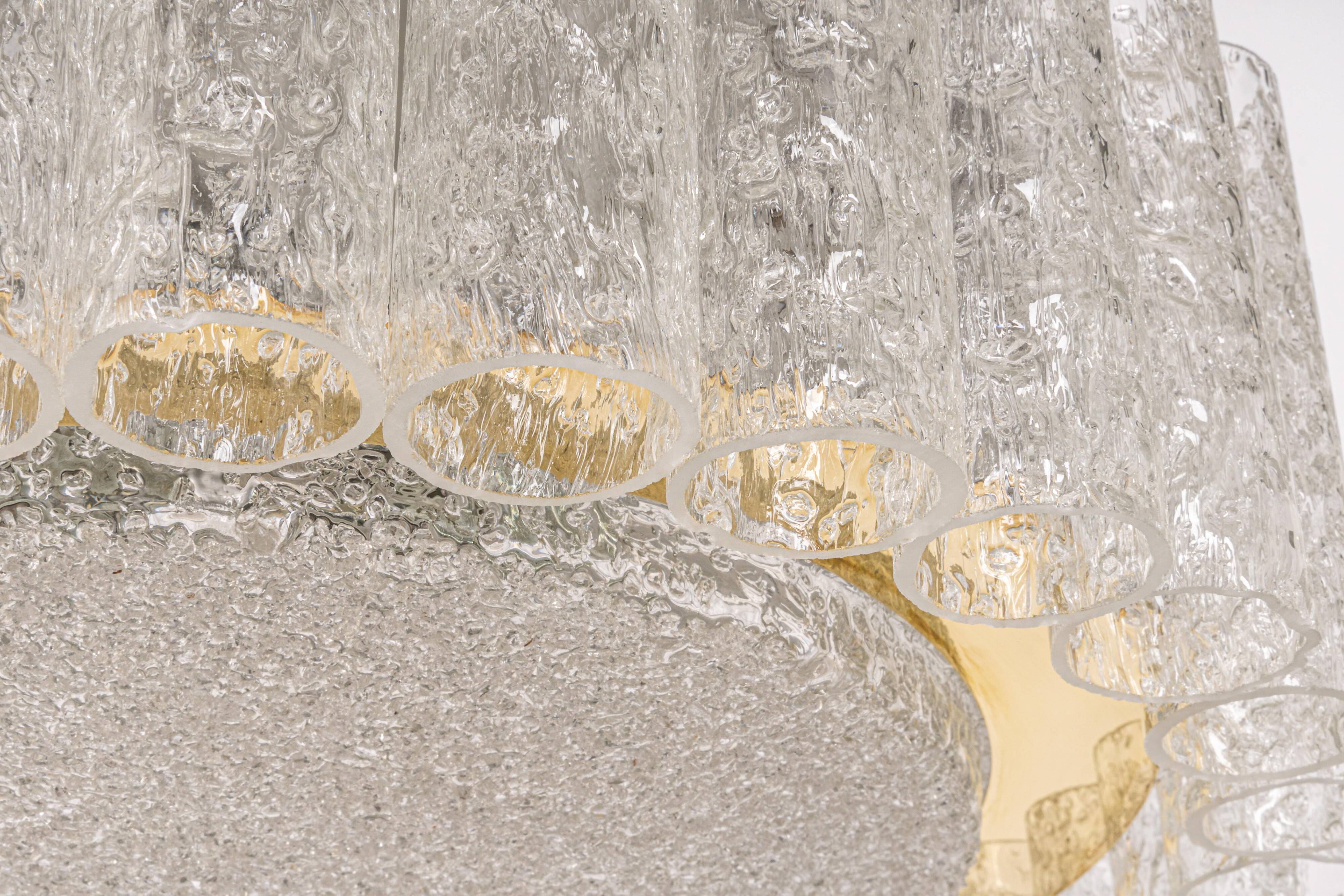 Superb glass tube ceiling light from Murano by Doria, Germany, 1960s.