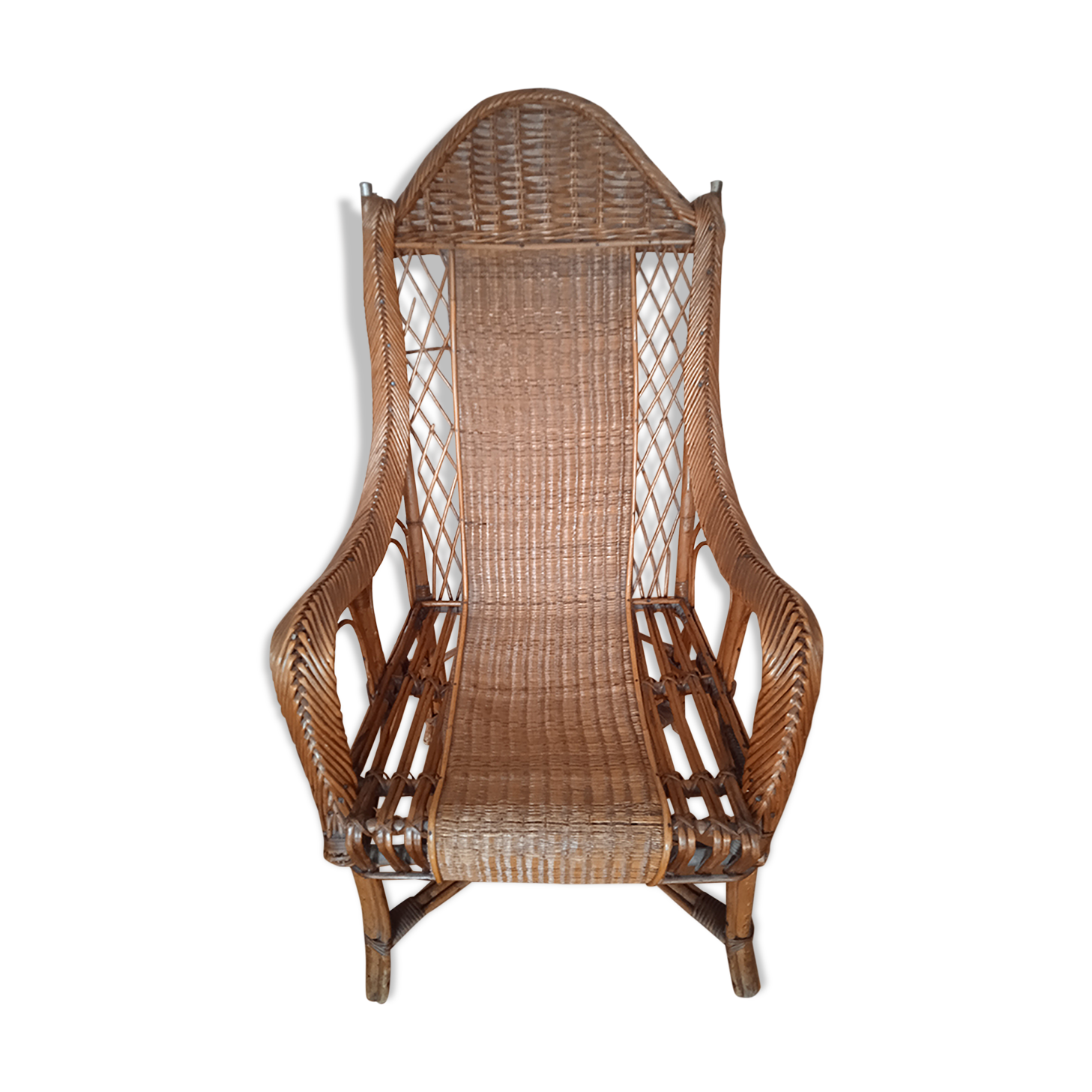 Old rattan armchair