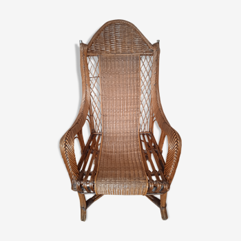 Old rattan armchair