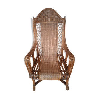Old rattan armchair