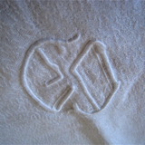 Vintage white damask tablecloth