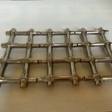 Large silver-plated bamboo trivet