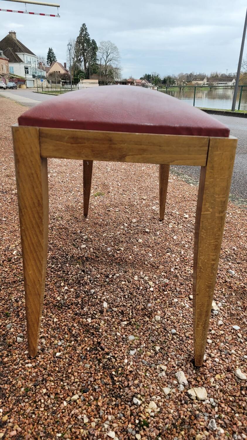 Art Deco piano stool bench in original Skai.