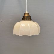 "Umbrella lamp" Danish and from the 1940s-1950s in beautiful cream colour with brass top.