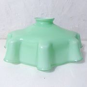 Old pendant lamp opaline glass chandelier vintage mint green lampshade