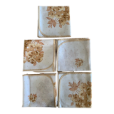 Lot 5 serviettes vintages motifs fleuris