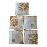 Lot 5 serviettes vintages motifs fleuris