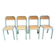 Set of 4 wood and metal chairs
