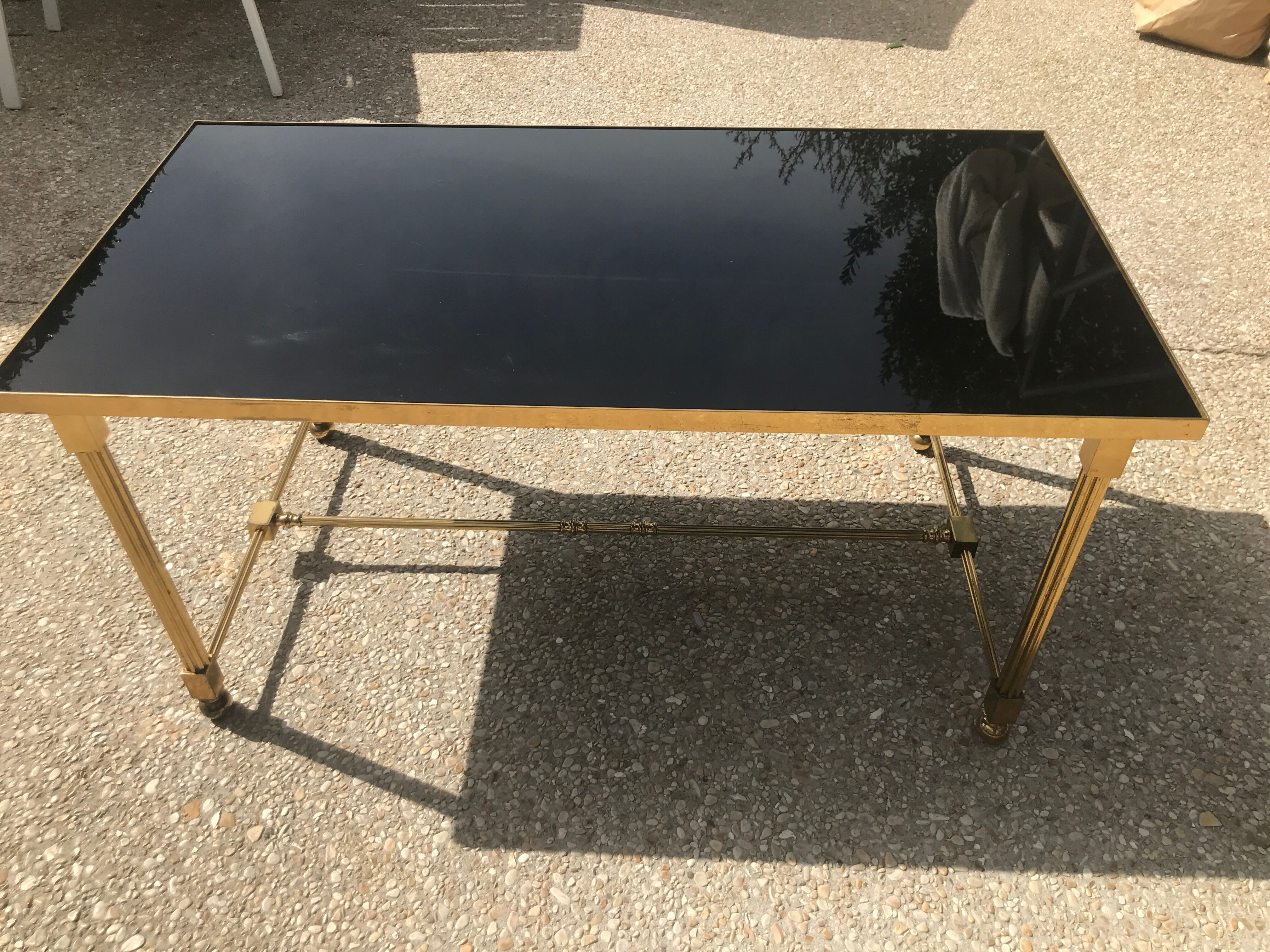 Vintage neoclassical brass coffee table